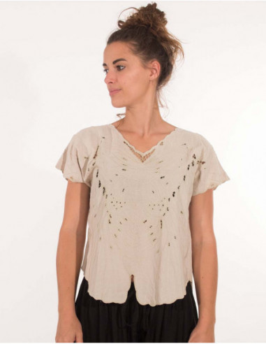 Rayon blouse with embroideries