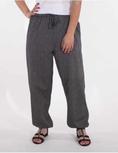 Striped cotton pants