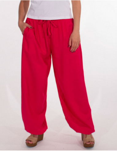 Pantalon large style sarouel en coton pour femme