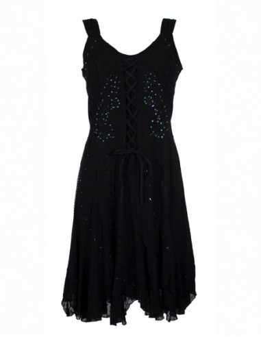 Rayon dress with embroideries sw