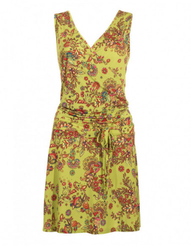 Flower dress, short sleeveless