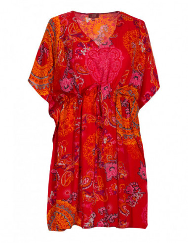 Pure viscose poncho dress