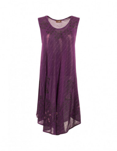 Dress with metallic tie and dye edging