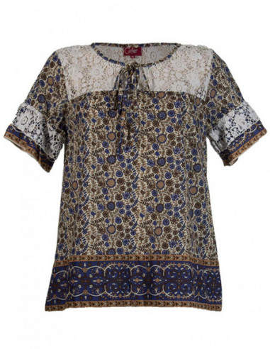 Wide tunic with floral print