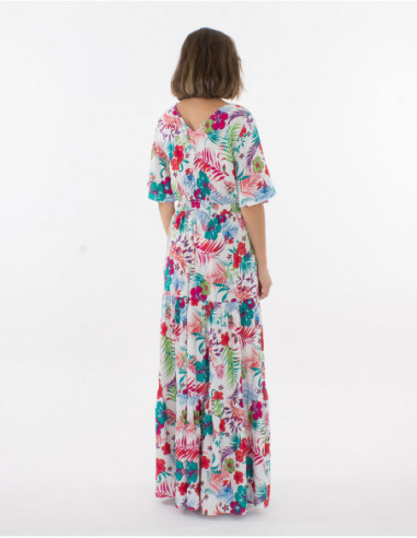 Hawaiian maxi discount dress with sleeves