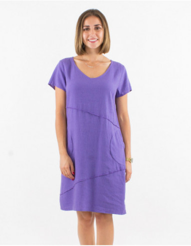 Plain dress with short sleeves