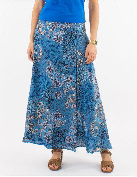 Original colorful fluid summer long skirt