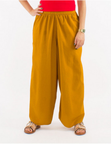 Comfortable cotton wide leg pants for women