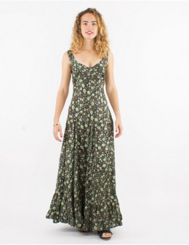 Robe longue bohème chic à volants