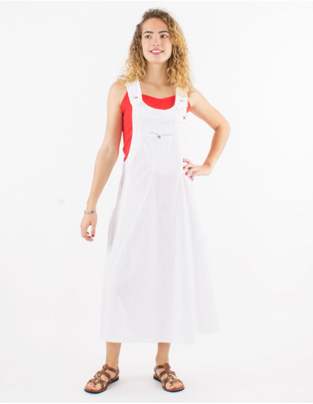 White 2024 dungaree skirt