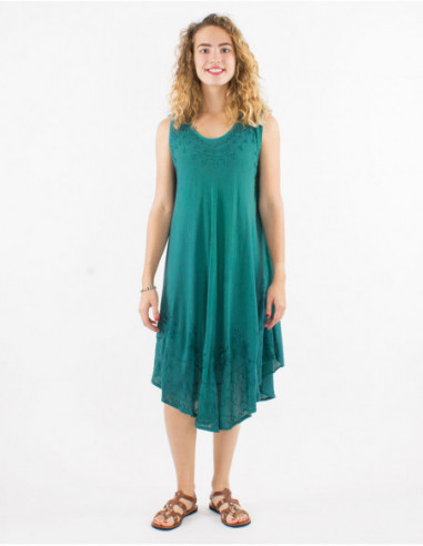 Lightweight cotton beach dress with basic ethnic stitching