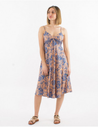 Robe d'été mi longue fluide bohème chic