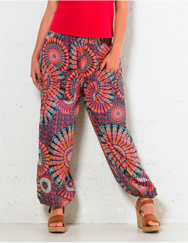 Peacock printed pants