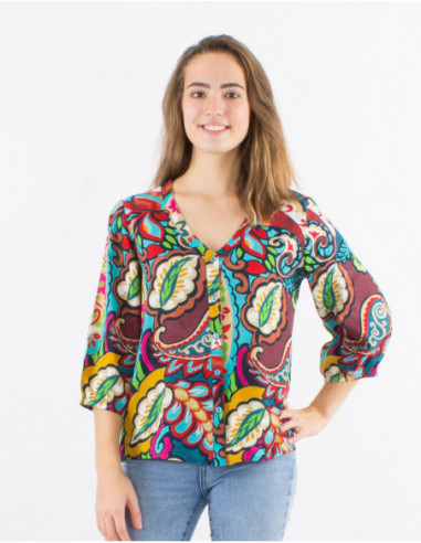 Original boho shirt with pleats