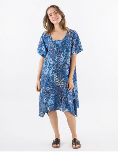 Robe plage asymétrique motif cachemire