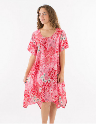 Robe plage asymétrique motif cachemire