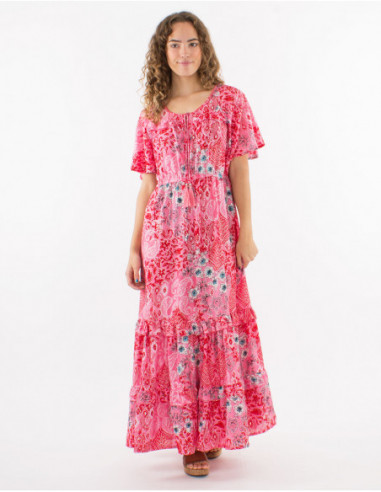 Boho style ruffled maxi dress