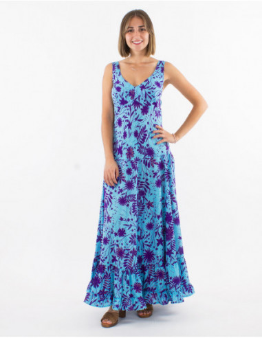 Long dress with plant pattern