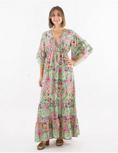 Cashmere patterns bohemian dress