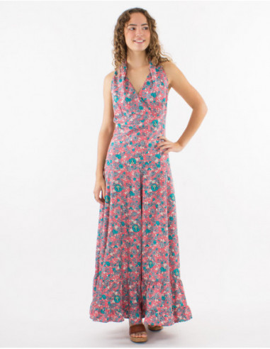 Robe longue romantique col bénitier