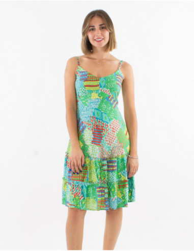 Short summer dress colorful patchwork