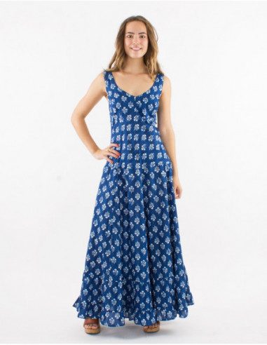 Romantic long dress in cotton