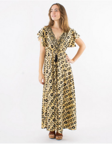 Robe longue inspiration batik africain