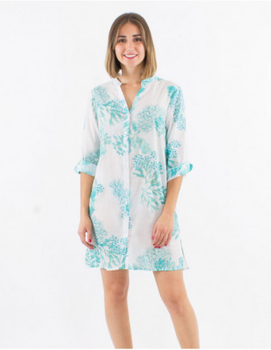 Robe chemise Tie Dye doré romantique