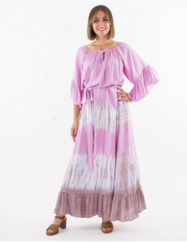 Robe longue maxi d'été bohème à volants