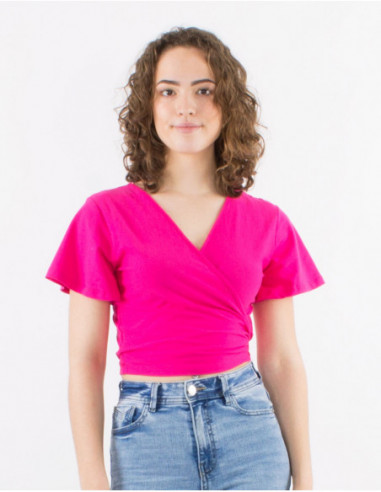 Crop top heart cache in basic cotton