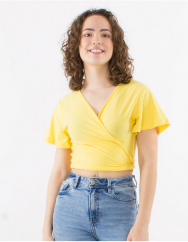 Crop top heart cache in basic cotton