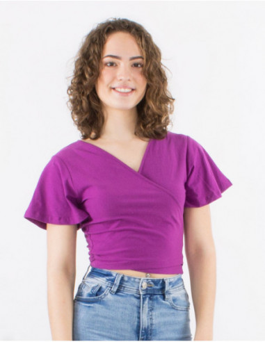 Crop top heart cache in basic cotton