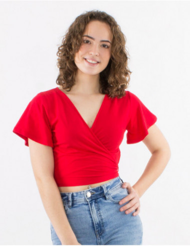 Crop top heart cache in basic cotton