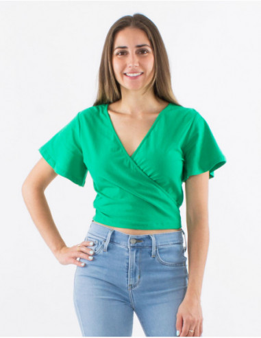 Crop top heart cache in basic cotton