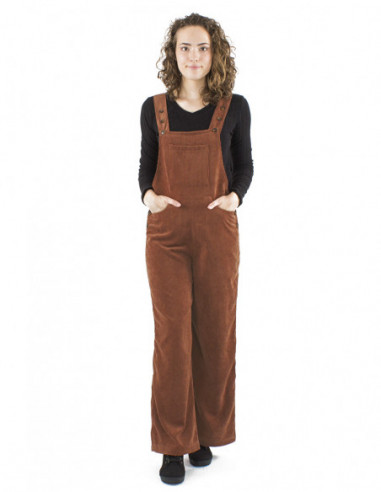 Corduroy overalls with wide cut