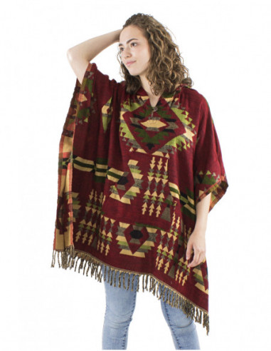 South american styled poncho, hood