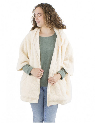 Oversized jacket, boucle wool effect