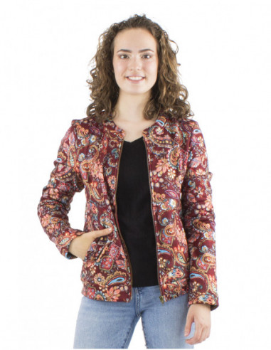 Veste courte doublure fausse fourrure