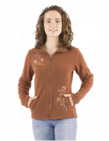 Boho short polar jacket, embroidery