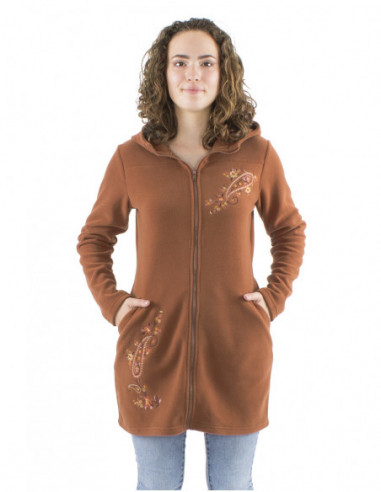 Mid-length polar jacket, embroideries