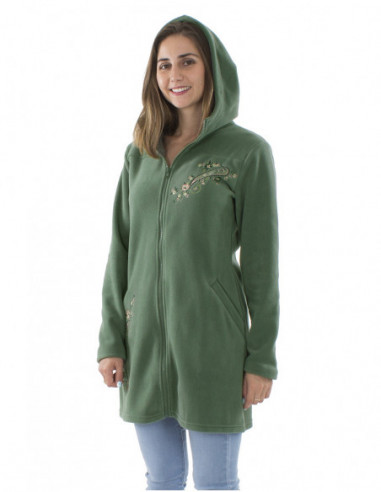 Mid-length polar jacket, embroideries