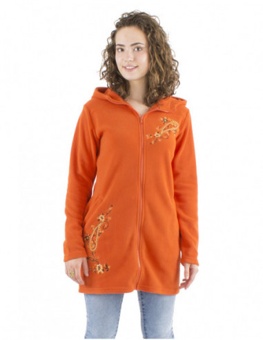 Mid-length polar jacket, embroideries