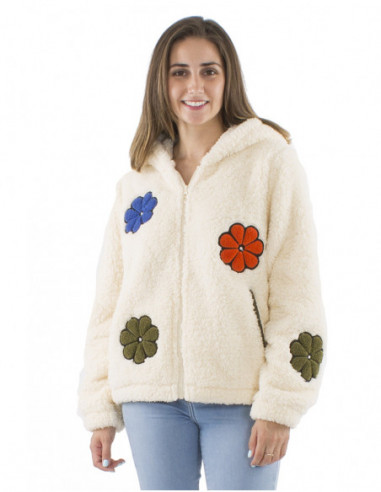 Oversized jacket boucle wool effect