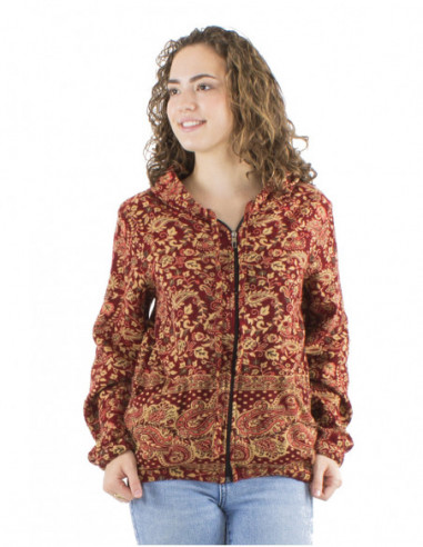 Short jacket with boho paisley patterns