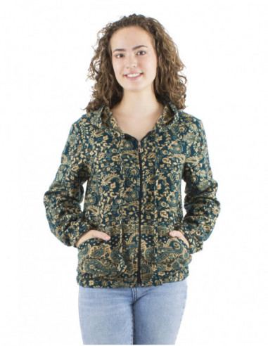 Short jacket with boho paisley patterns