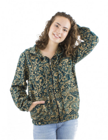 Short jacket with boho paisley patterns