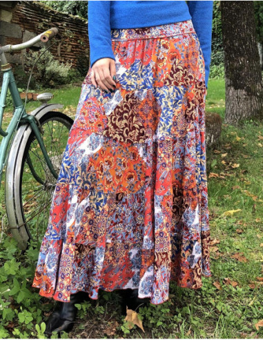 Original long skirt, patchwork patterns